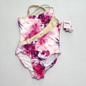 NWT Justice Girls' Floral Dance/Gymnastics Leotard w/ Scrunchie